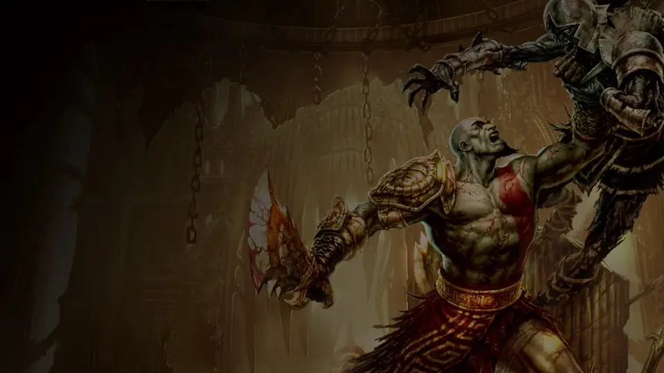 Kratos in the temple of God of War III Remastered, shown as an illustration for selecting the game folder