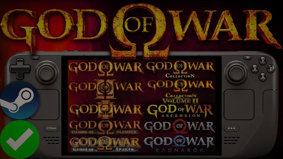 The God of War series running on a Steam Deck, shown as an illustration for saves and updates